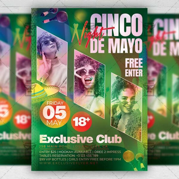 Cinco de Mayo Night - Flyer PSD Template | ExclusiveFlyer