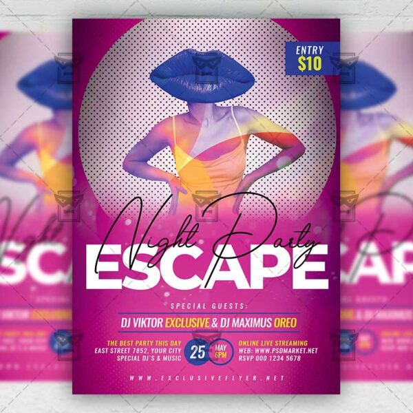 Escape Night - Flyer PSD Template | ExclusiveFlyer