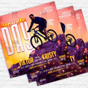 Bicycle Day Event - Flyer PSD Template | ExclusiveFlyer