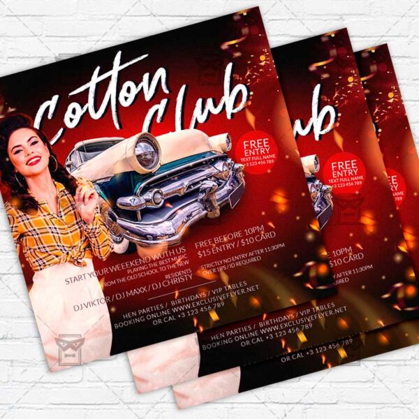 Cotton Club - Flyer PSD Template | ExclusiveFlyer