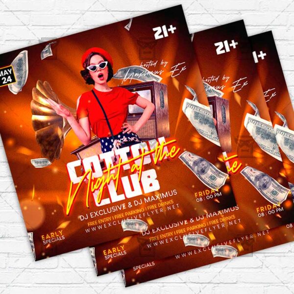 Cotton Club Night - Flyer PSD Template | ExclusiveFlyer