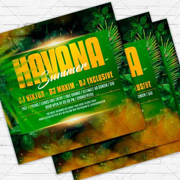 Havana Summer - Flyer PSD Template | ExclusiveFlyer
