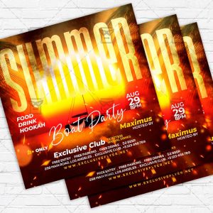 Summer Boat Party - Flyer PSD Template | ExclusiveFlyer