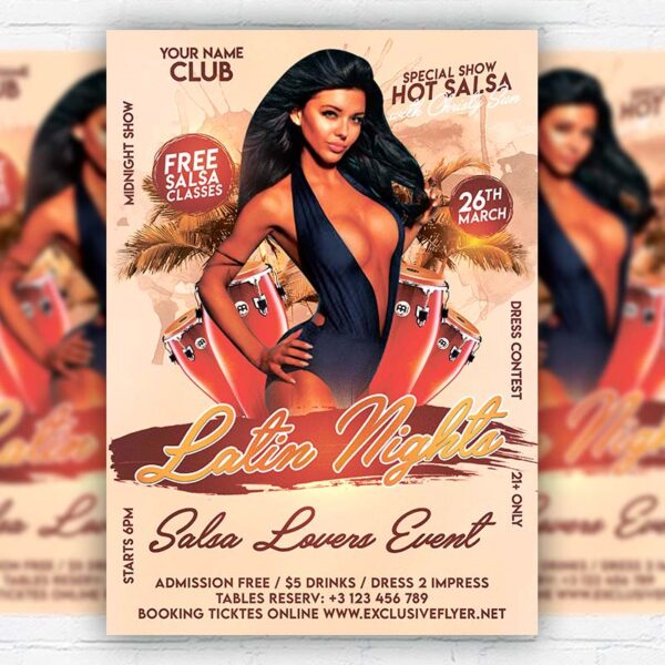 Latin Night - Flyer PSD Template | ExclusiveFlyer