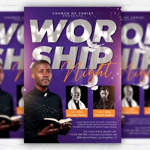 Worship Night - Flyer PSD Template | ExclusiveFlyer