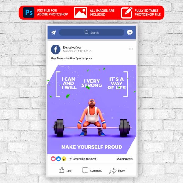 GYM Sport Animated Flyer PSD Template