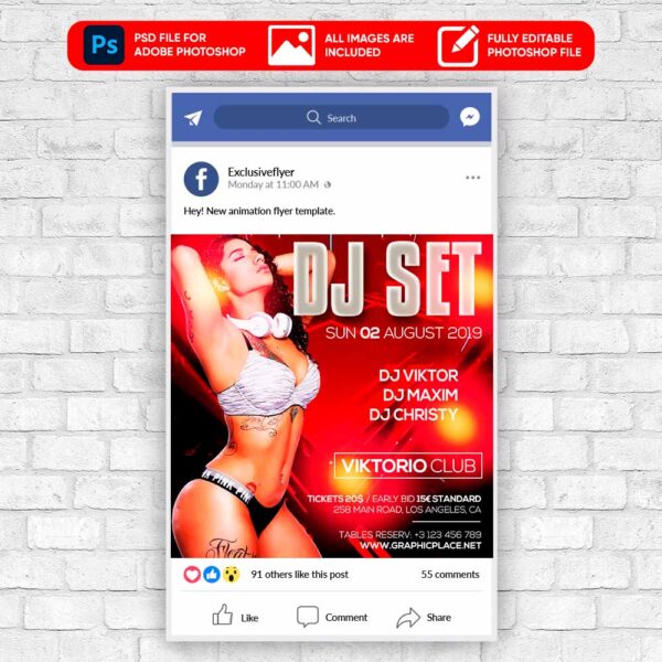 Dj Set Party - Animated Flyer PSD Template