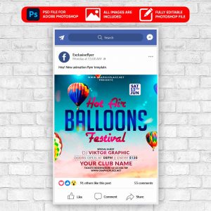 Hot Air Balloons Festival - Animated Flyer PSD Template