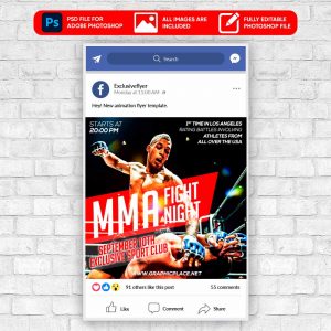 MMA Fight Animated Flyer PSD Template