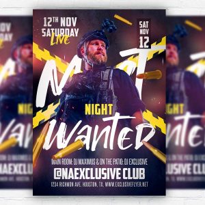 Most Wanted Night - Flyer PSD Template | ExclusiveFlyer