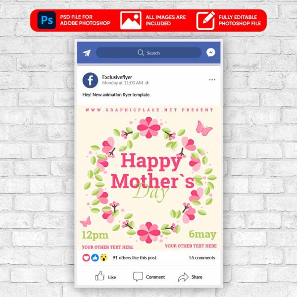 Mothers Day Animated Flyer PSD Template