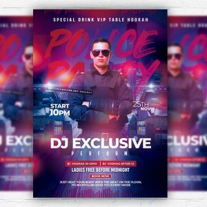 Police Costume Party - Flyer PSD Template | ExclusiveFlyer