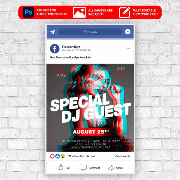 Special Dj Guest Animated Flyer PSD Template