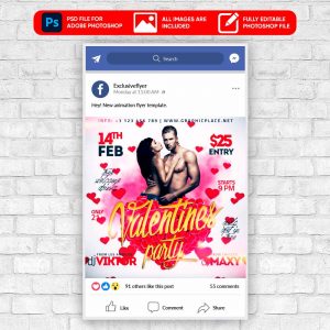 Valentine Party - Animated Flyer PSD Template