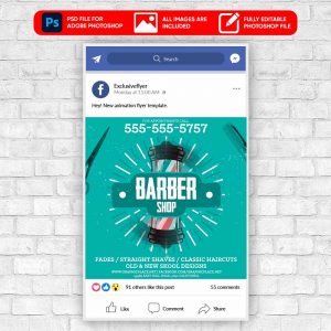 Barber Shop Animated Flyer PSD Template