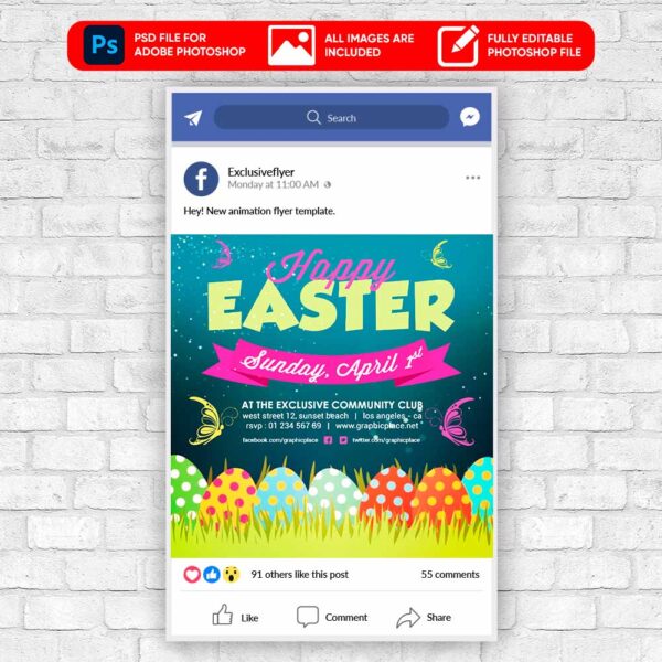 Easter Animated Flyer PSD Template