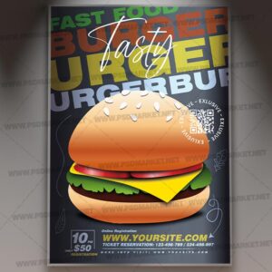Download Burger Food Card Printable Template 1