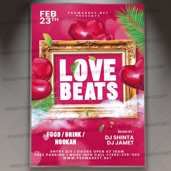 Download Love Beats Card Printable Template 1