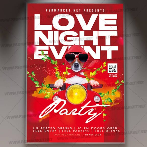 Download Love Night Party Card Printable Template 1