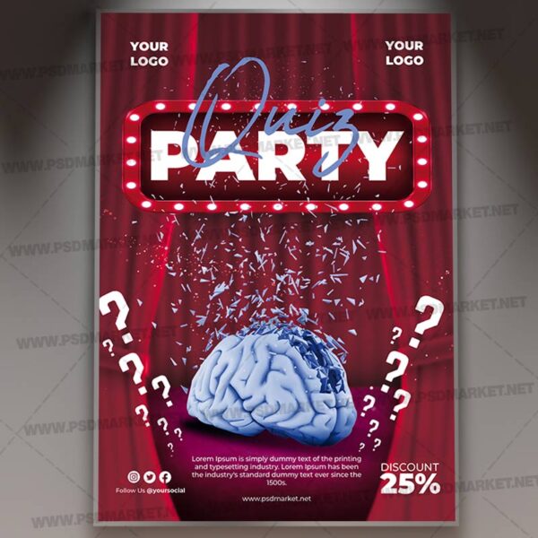 Download Quiz Party Card Printable Template 1