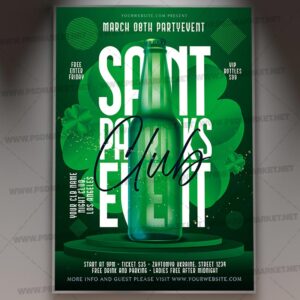 Download St Patricks Club Party Card Printable Template 1