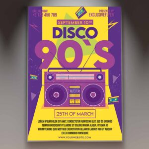 Download Disco 90s Card Printable Template 1