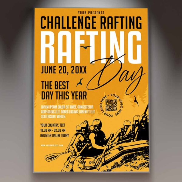 Download Rafting Day Card Printable Template 1